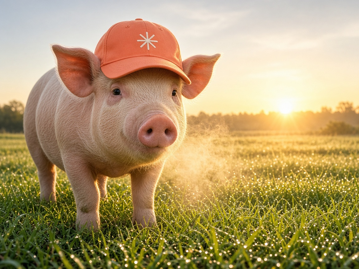dawn in the field, hat on